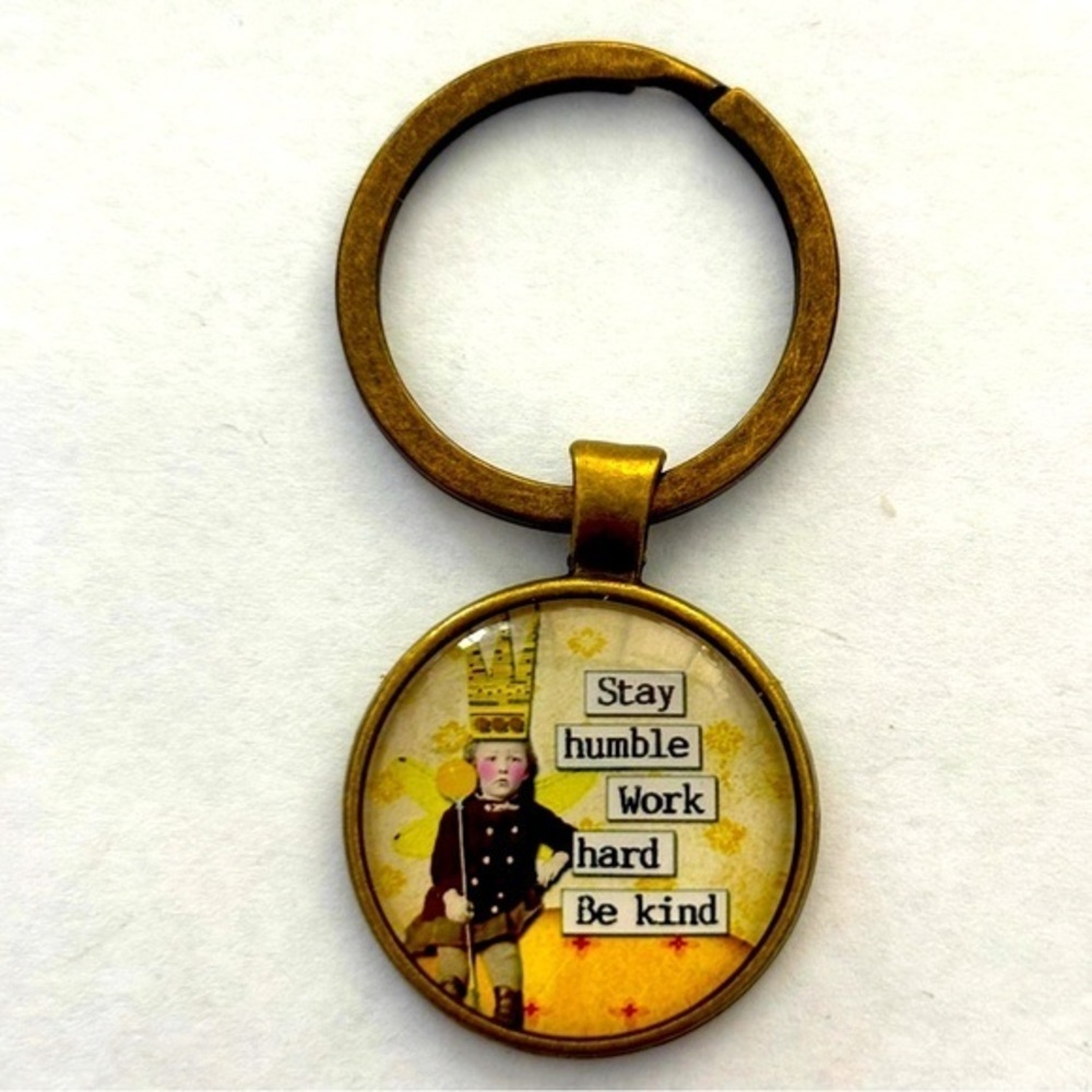 Stay Humble Retro Keychain, NWT, Handmade
